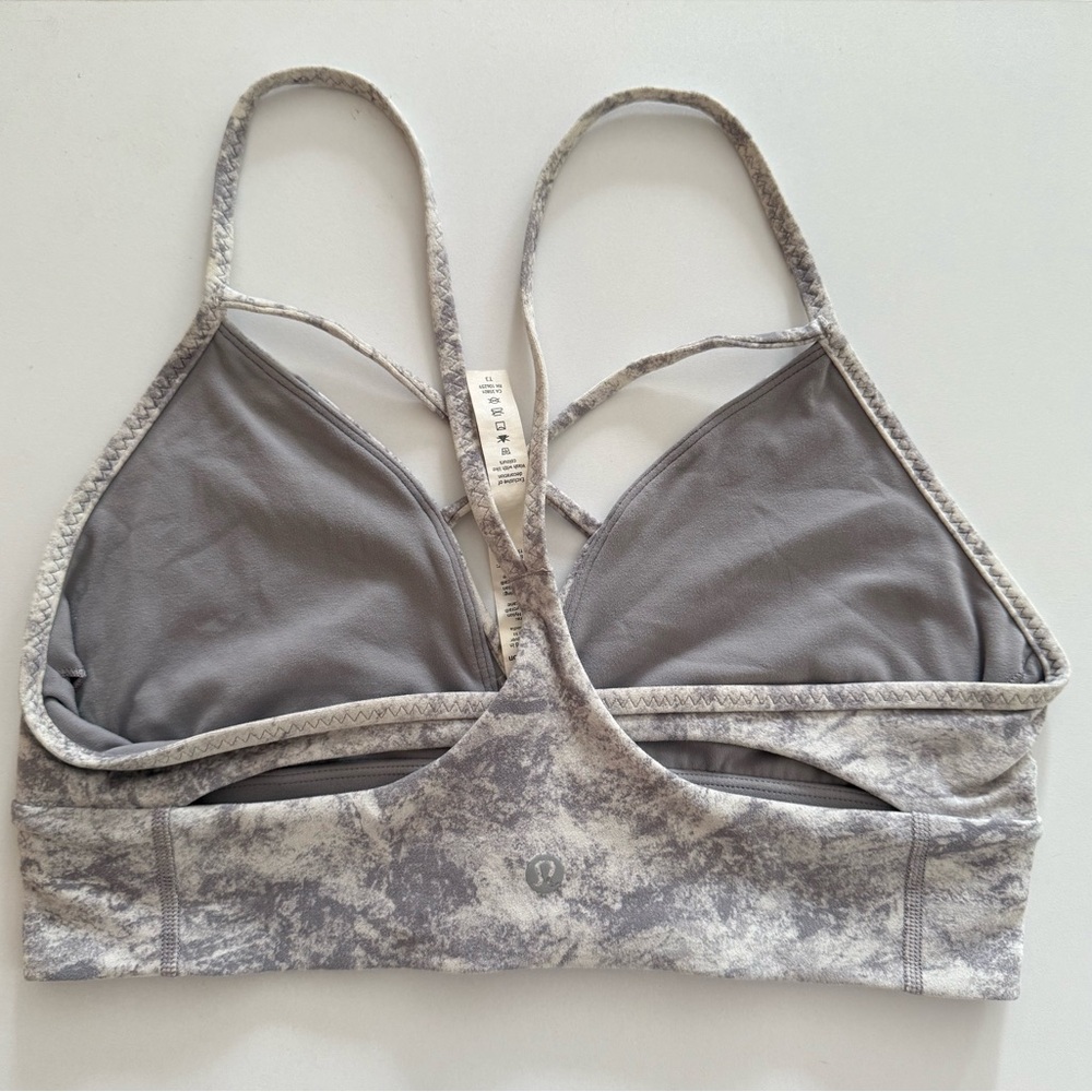 Gray Marble Women's Sports Bra - Picture 3 of 7